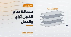 سماكة صاج الكيبل تراي: علاقتها بالحمل والعرض والمسافة بين الحوامل
