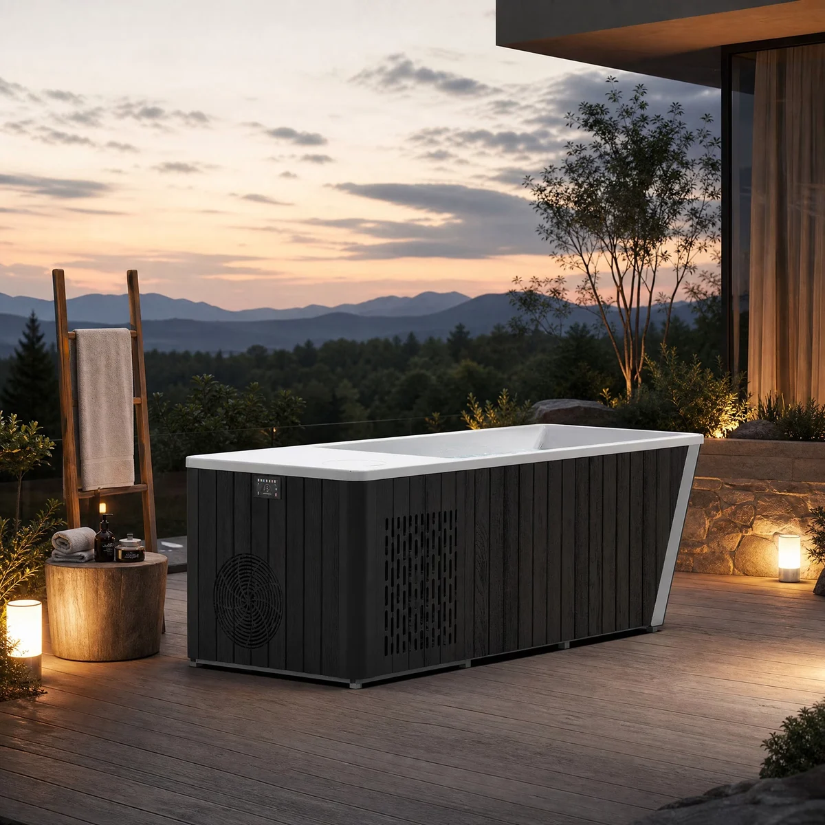 Wood-Style Acrylic All-in-One Plunge with 1 HP Chiller — G21 6 حوض غطس متكامل أكريليك بمظهر خشبي مع مبرد 1 حصان — G21