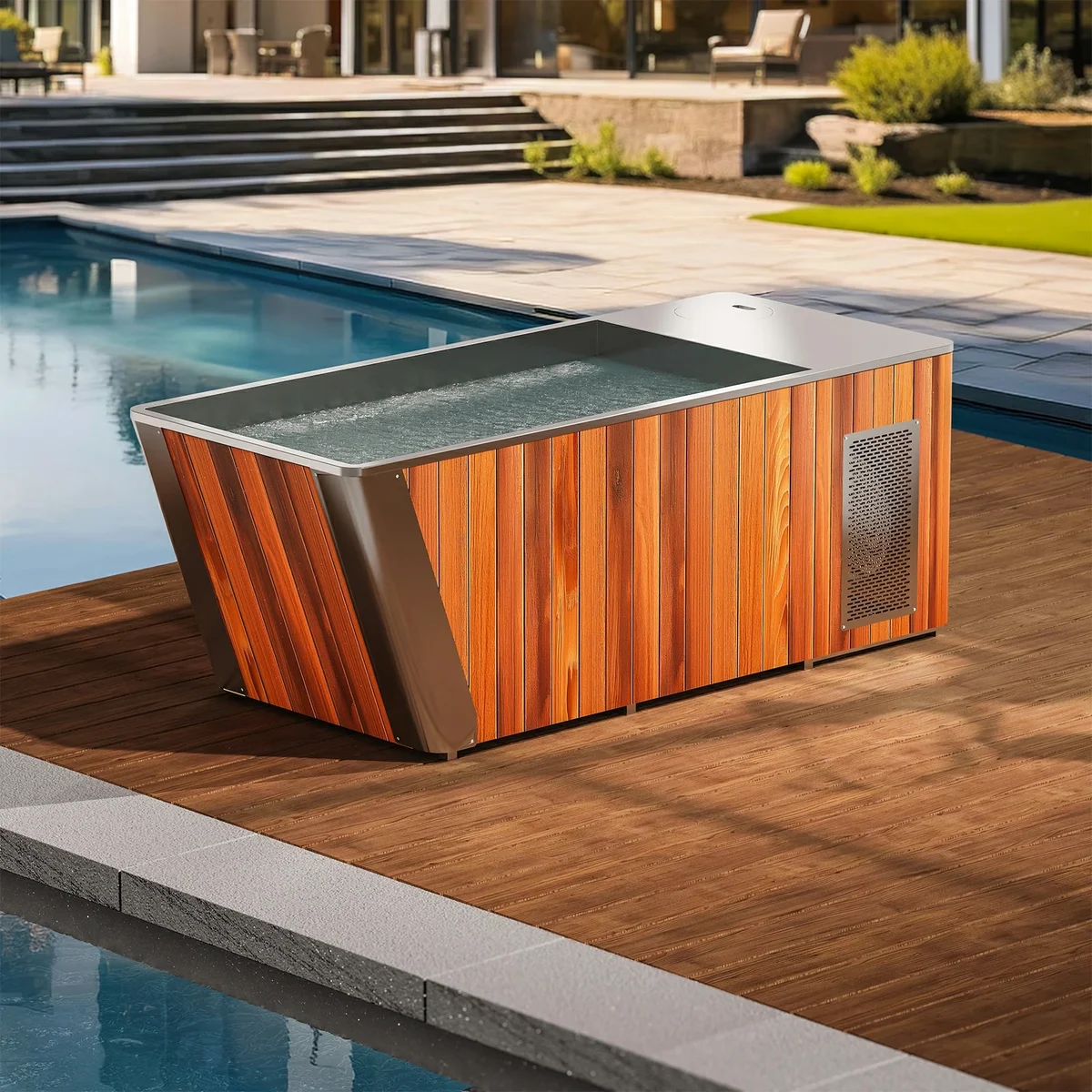 Wood & Stainless All-in-One Ice Bath Plunge, 1 HP Chiller — G5 6 Wood & Stainless All-in-One Ice Bath Plunge, 1 HP Chiller — G5